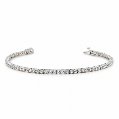 Bracciale tennis M'Ami BT20/17-bianco in argento 925 rodiato, zirconi bianchi da 2 mm, lunghezza 17 cm